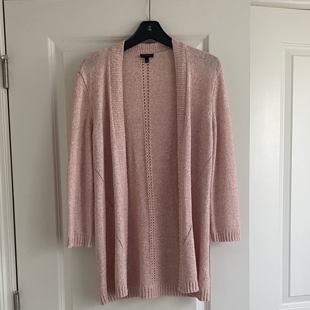 Talbots Light Pink Open-Front Knit Cardigan - Picture 4 of 8